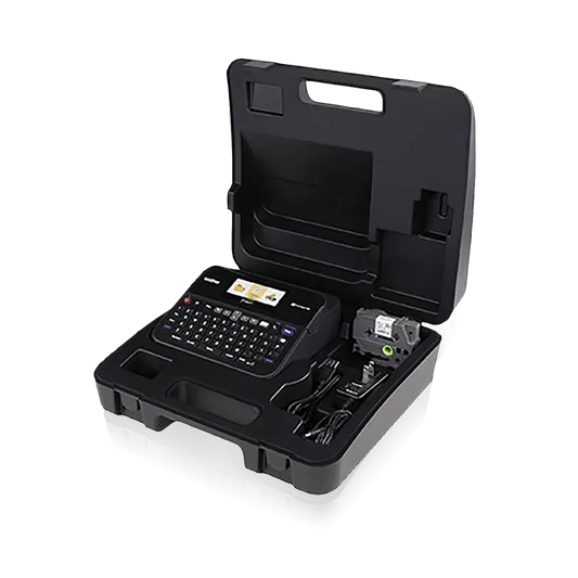 Protective carrying case for P-touch Electronic Labeling System PT-D600 Series. Items shown in the carrying case are sold separately.