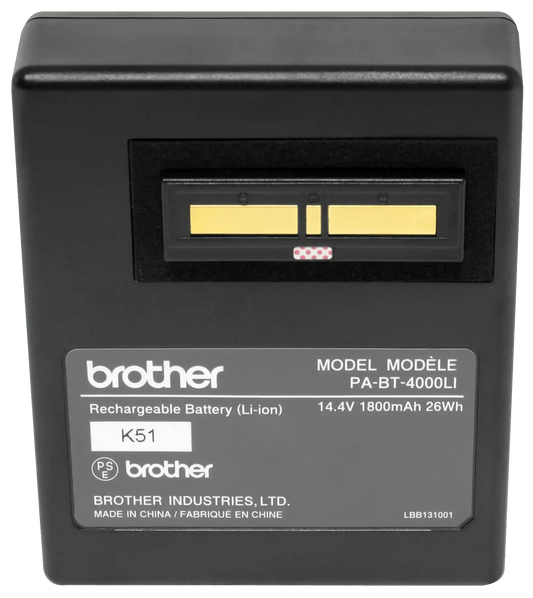Brother PA-BT-4000LI Lithium-Ion Battery for RJ-4xxx / TD-2xxx / PT-P9xx Series