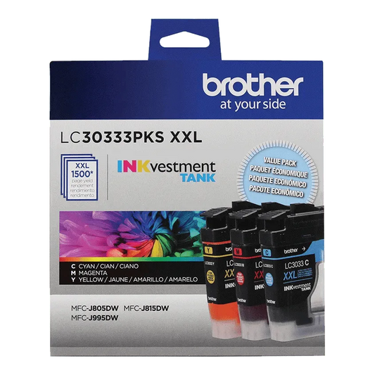 Brother Genuine LC30333PKS INKvestment Super High-yield 3 pack color Ink Cartridges