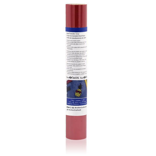 Brother CAHTVECRAN ScanNCut Cranberry Iron-On Vinyl, 3 ft Roll