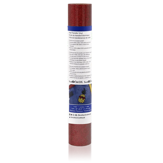 Brother CAHTVRDG ScanNCut Red Iron-On Glitter, 3 ft Roll