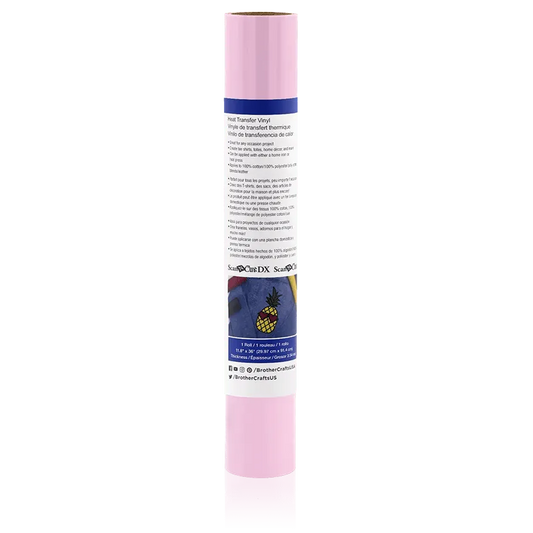 Brother CAHTVEPNK ScanNCut Pink Iron-On Vinyl, 3 ft Roll