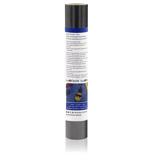 Brother CAHTVBLKG Black Glitter Iron-On Vinyl Roll