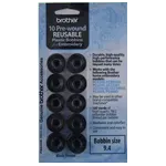 Brother PWB200B Pre-Wound Black 9.4 Size Embroidery Bobbins (10-Pack)