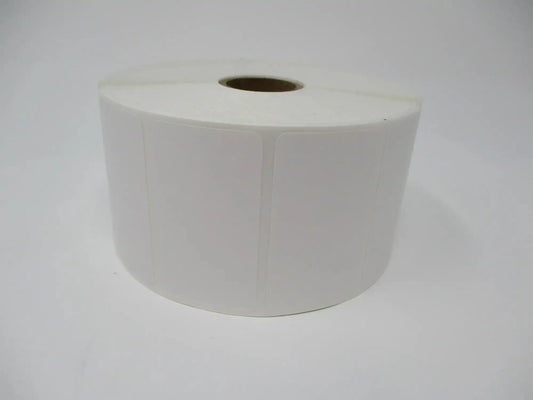 Multipurpose Thermal Transfer Premium Paper Label (for Wax and Wax/Resin Ribbons), 2.25” x 1.25”, White, Gap, 1” Core, 5” OD, 1,900 Labels/Roll, 4 Rolls/Case