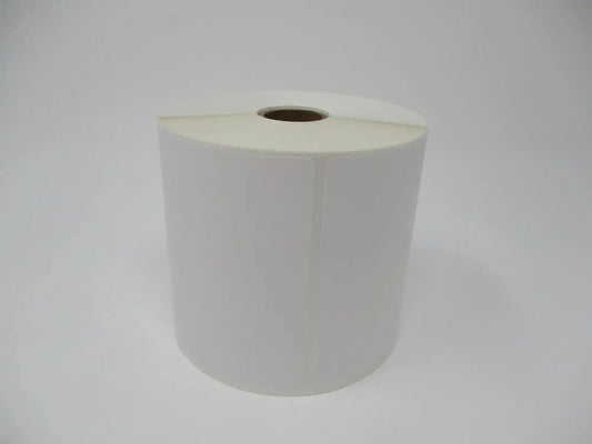 Multipurpose Thermal Transfer Standard Paper Label (for Wax and Wax/Resin Ribbons), 4” x 4”, White, Gap, 1” Core, 5” OD, 750 Labels/Roll, 4 Rolls/Case