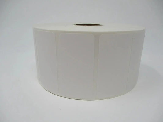 Multipurpose Thermal Transfer Synthetic (Polyester) Label (for Resin Ribbons), 2” x 1”, White, Gap, 1” Core, 5” OD, 2,725 Labels/Roll, 4 Rolls/Case