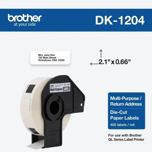 0.66 in x 2.1 in (17 mm x 54.3 mm) Multipurpose Labels (400 White Paper Labels)