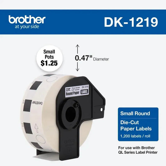 0.47 in diameter (12 mm diameter) Round White Paper Labels (1,200 Labels)