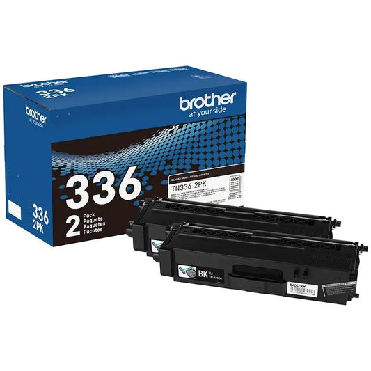 Brother Genuine TN3362PK High-Yield Black Twin Pack Toner Cartridges
