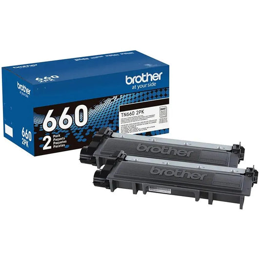 Brother Genuine TN6602PK High-Yield Black Twin Pack Toner Cartridges