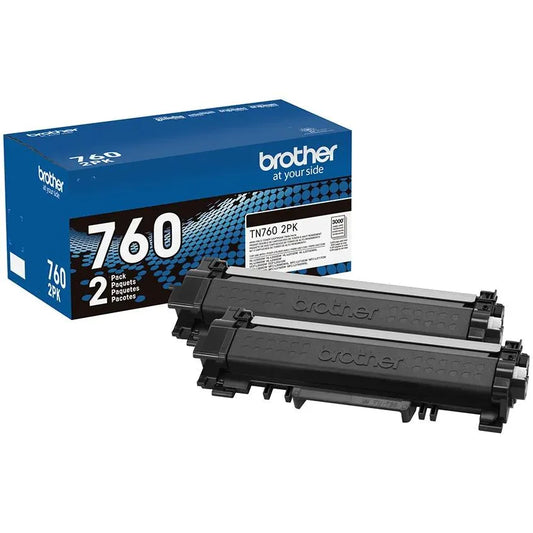 Brother Genuine TN7602PK High-Yield Black Twin Pack Toner Cartridges