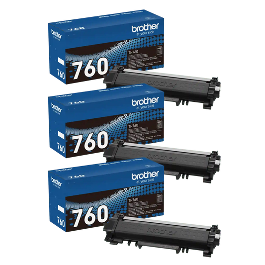 Brother Genuine TN760BK3BUND High-Yield Black Three Pack Toner Cartridges