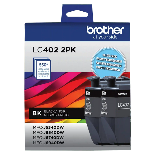 Brother Genuine LC4022PKS Standard-yield 2 Pack Black Ink Cartridges