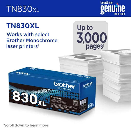 Brother Genuine TN830XL High Yield Toner