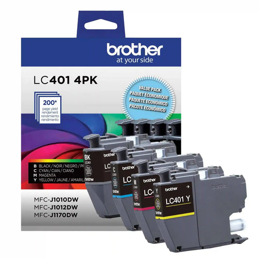 Brother Genuine LC4014PKS Standard Yield 4 Pack Color Ink Cartridges
