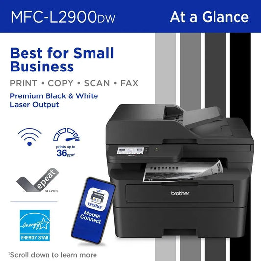 Brother MFC-L2900DW Wireless Compact Monochrome Laser All-in-One Printer