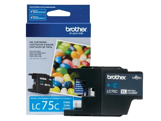 Brother Genuine LC75CS High-yield Cyan Ink Cartridge