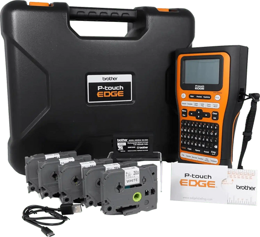 Brother P-touch EDGE PT-E510BP Handheld Industrial Label Printer USB-C® with 5 Tapes