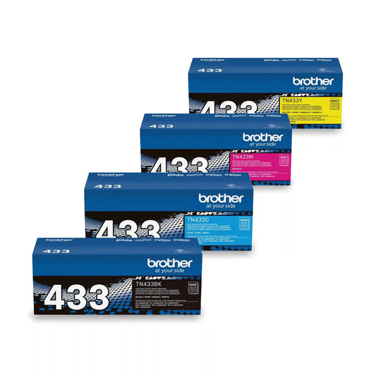 Brother TN433 4-Pack High Yield Toner Bundle