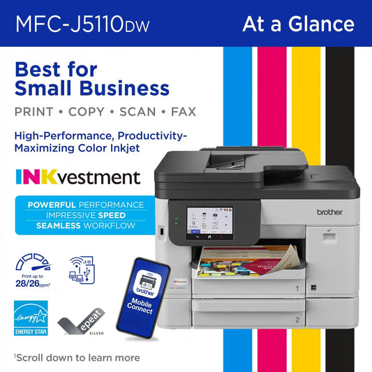 Brother MFC-J5110DW INKvestment Wireless Color Inkjet All-in-One Printer