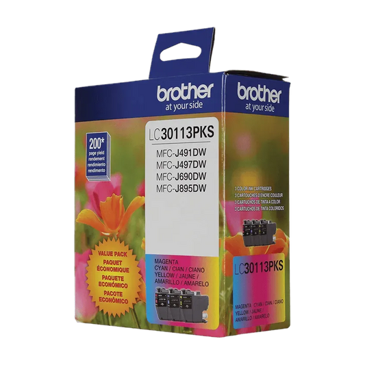 Brother Genuine LC30113PKS Standard-yield 3 pack color Ink Cartridges