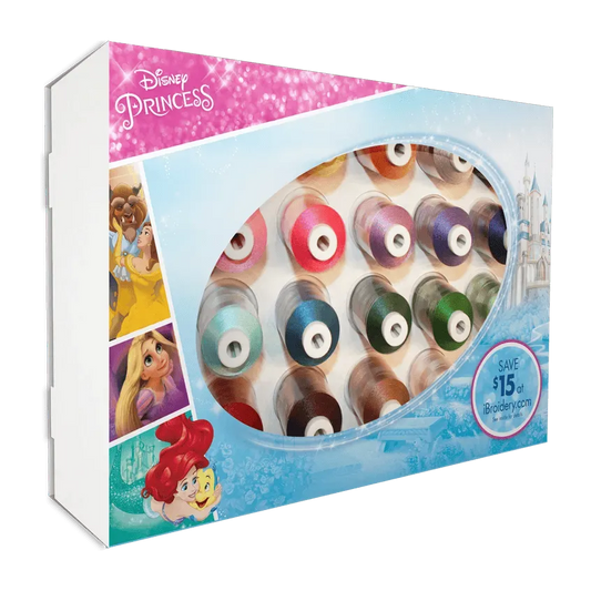 Brother ETPPRIN24 Disney Princess Embroidery Thread Kit (24 Pieces)