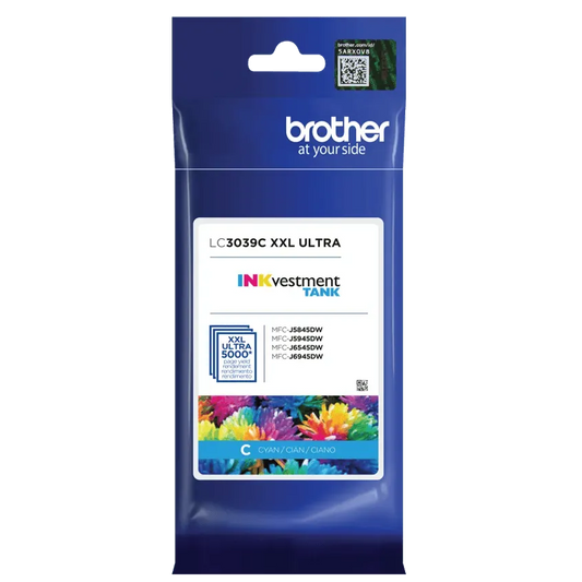 Brother Genuine LC3039C INKvestment Ultra High-yield Cyan Ink Cartridge