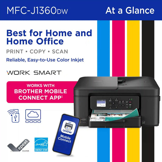 Brother RMFC-J1360DW Wireless Color Inkjet All-in-One Printer, Refurbished