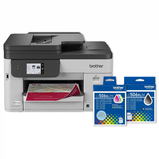 Brother MFC-J5010DW INKvestment Wireless Color Inkjet All-in-One Printer and LC506XL Ink Bundle