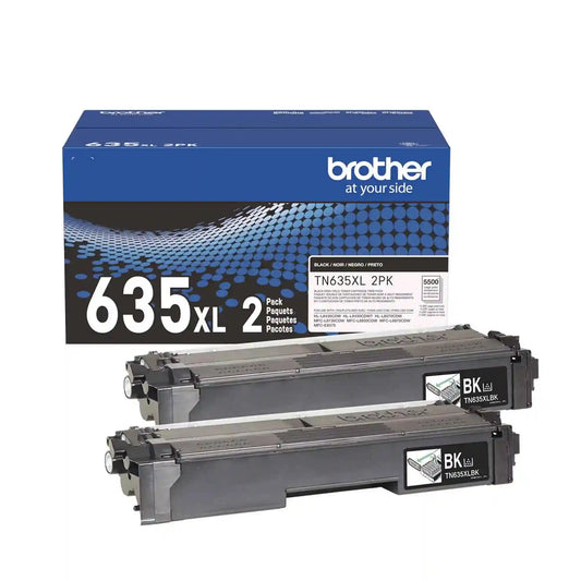 Brother Genuine TN635XL2PK Twin Pack High Yield Black Toner Cartridges