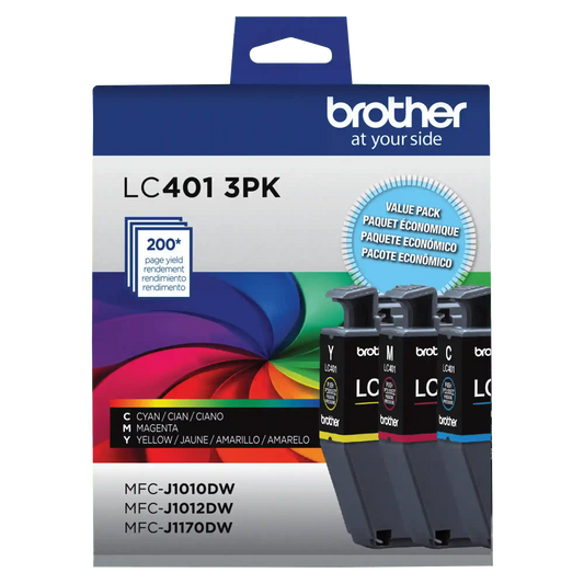 Brother Genuine LC4013PKS Standard Yield 3 Pack Color Ink Cartridges