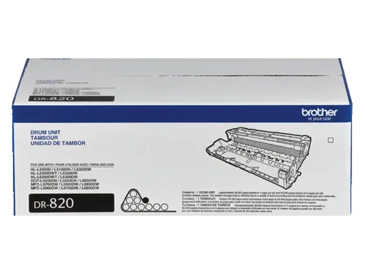 Brother DR820 Drum Unit with Approx. 30,000-Page Yield