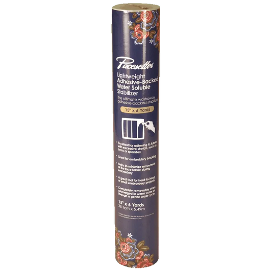 Brother SA5906 6 Yards Lightweight Adhesive Backed Water Soluble Stabilizer Roll