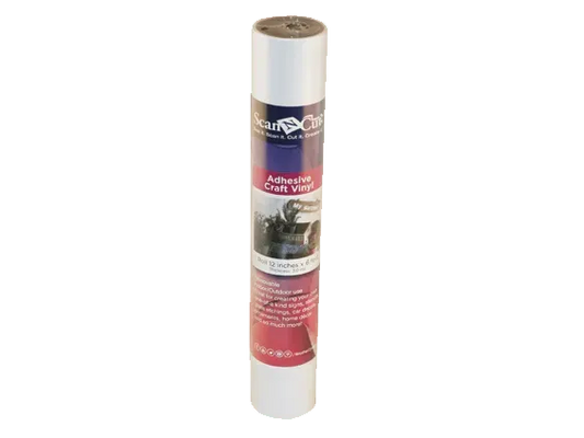 Brother CAVINYLWT White Adhesive Craft Vinyl, 6 ft Roll