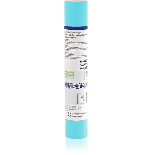 Brother CAVINYLAQG Aqua Green Adhesive Craft Vinyl, 6ft Roll