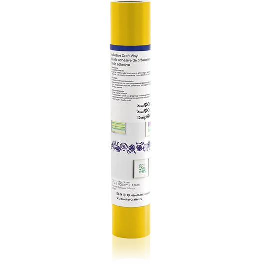 Brother CAVINYLYEL Yellow Adhesive Craft Vinyl, 6ft Roll