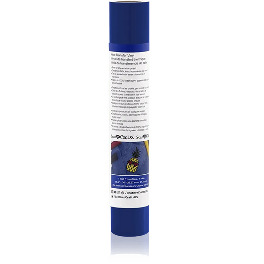 Brother CAHTVEFBLU ScanNCut Frosted Blueberry Iron-On Vinyl, 3 ft Roll