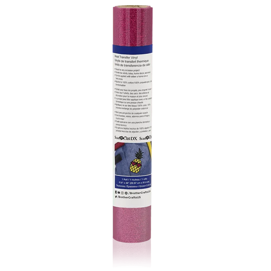 Brother CAHTVHOTP ScanNCut Hot Pink Iron-On Glitter, 3 ft Roll