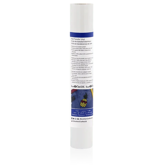 Brother CAHTVWHT ScanNCut White Iron-On Vinyl, 3 ft Roll