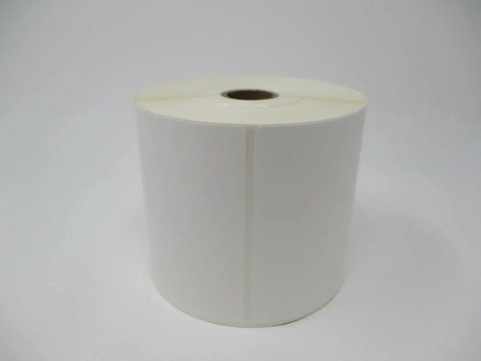 Shipping Thermal Transfer Synthetic (Polypropylene) Label (for Wax and Wax/Resin Ribbons), 4” x 6”, White, Gap, 1” Core, 5” OD, 505 Labels/Roll, 4 Rolls/Case