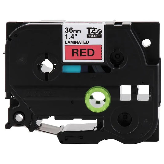 Brother P-touch TZe-461 Black Print on Red Label Tape 1.4” (36mm) wide x 26.2’ (8m) long