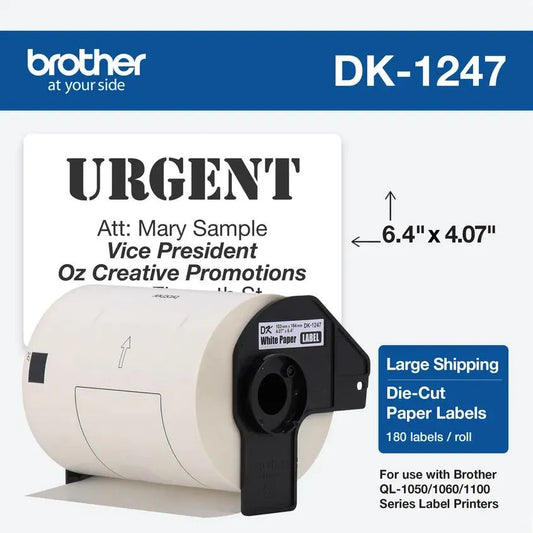4.07 in x 6.4 in (103 mm x 164 mm) Large Shipping White Paper Labels (180 Labels)