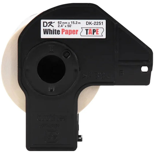 Brother Genuine DK-22513PK Continuous Length Replacement Labels, Black/Red Label on White Paper Tape, Engineered with Excellence, 2.4” x 50 feet, (3) Rolls per Box