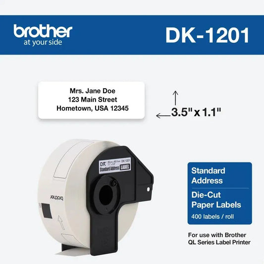 1.1 in x 3.5 in (29 mm x 90.3 mm) Standard Address White Paper Labels (400 labels)