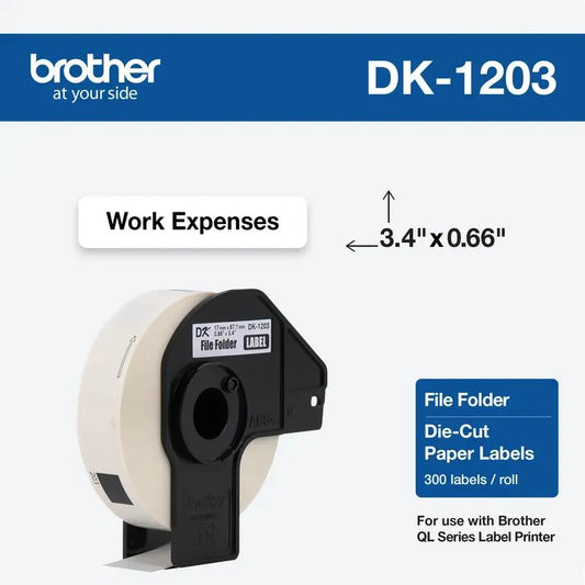 0.66 in x 3.4 in (17 mm x 87.1 mm) File Folder Labels (300 White Paper Labels)