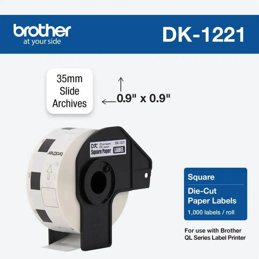 0.9 in square (23 mm square) Square Labels (1,000 White Paper Adhesive Labels)