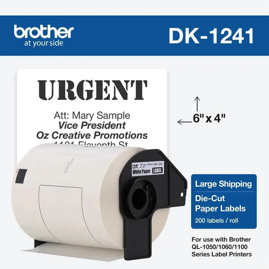4 in x 6 in (101 mm x 152 mm) Large Shipping White Paper Labels (200 Labels)