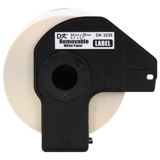 1.1 in x 2.1 in (29 mm x 54 mm) Small Removable White Paper Labels (800 labels) Die-cut small removable paper labels800 labels per roll Great for food safety, packages, envelopes and more For Brother QL-800, QL-810W, and QL-820NWB label printers