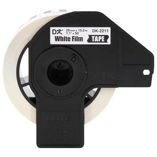 1.1 in x 50 ft (29 mm x 15.2 m) Black on White Continuous Length Film Tape
